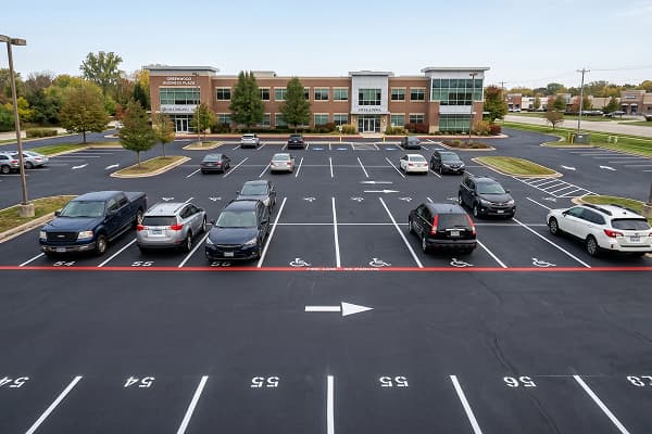 After — Parking Lot Restriping