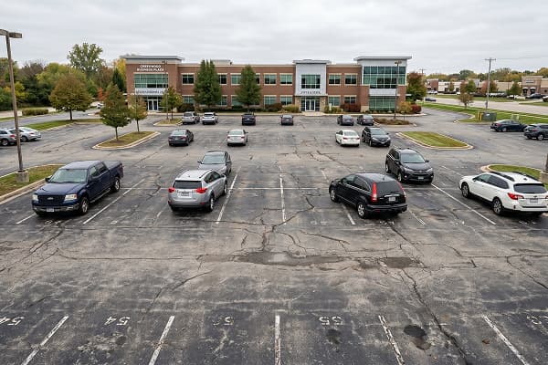Before — Parking Lot Restriping